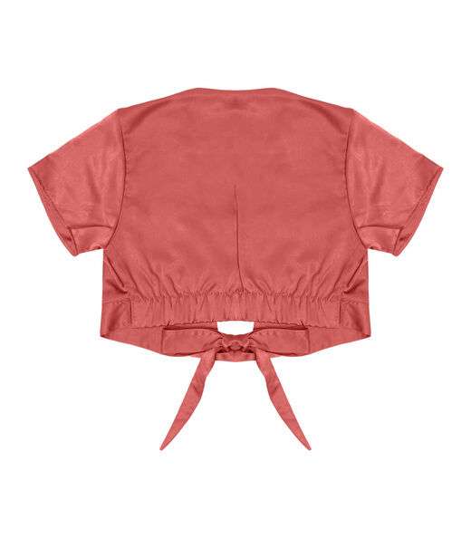 Blusa Cropped Juvenil Em Viscopoly Minty Laranja