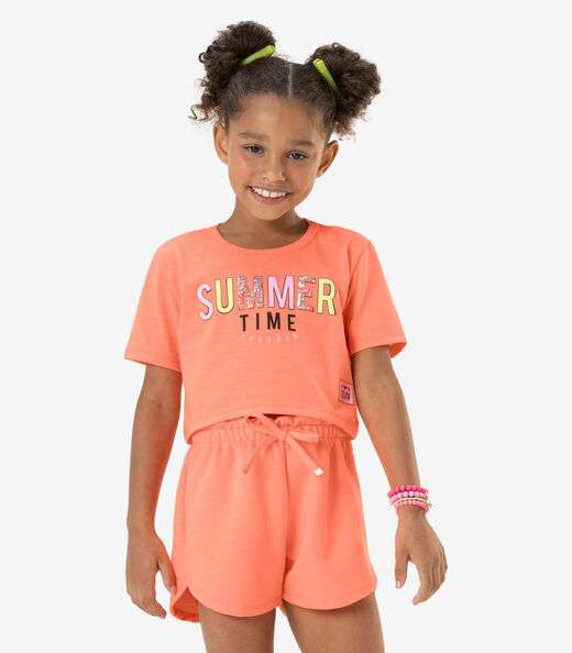 Blusa Cropped Infantil Rovi Kids Laranja