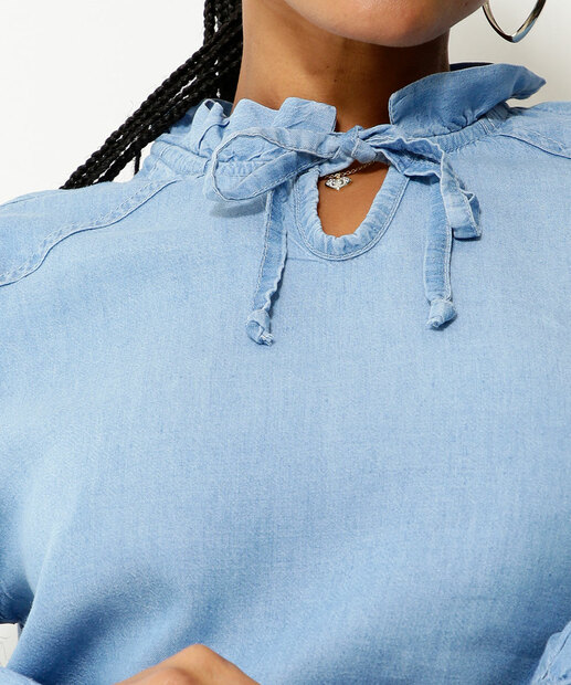Blusa Feminina Vazada Manga Longa Marisa  