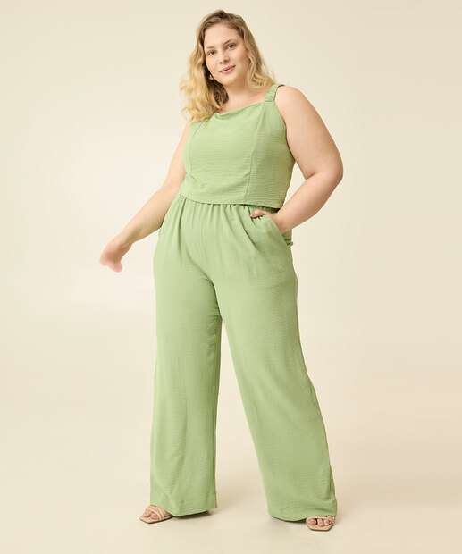 Blusa Plus Size Feminina Cropped Alças Largas Marisa