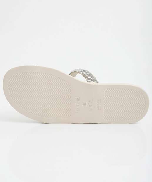 Rasteirinha Feminina Strass Beira Rio Branco