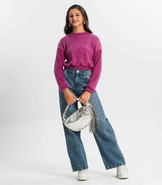 Blusão Juvenil Feminino Em Tricot Minty Roxo