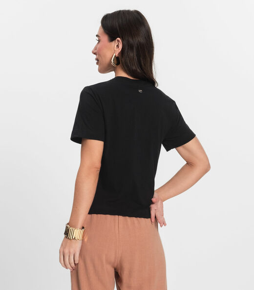T- Shirt Feminina Manga Curta Endless Preto