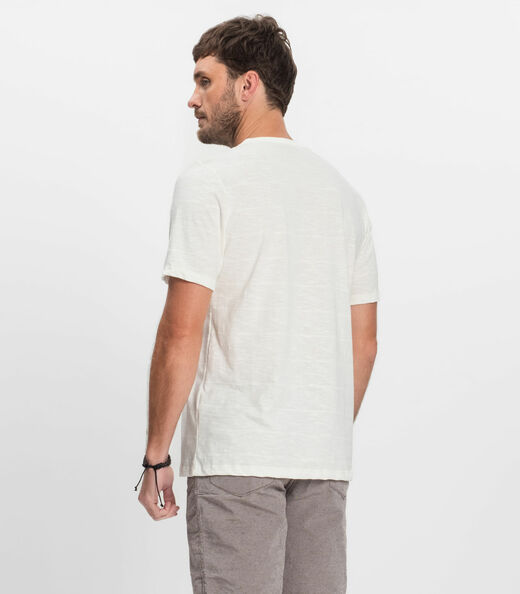 Camiseta Masculina Malha Maquinetada Diametro Bege