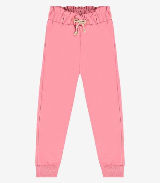 Calça Infantil Em Moletom Rovi Kids Rosa