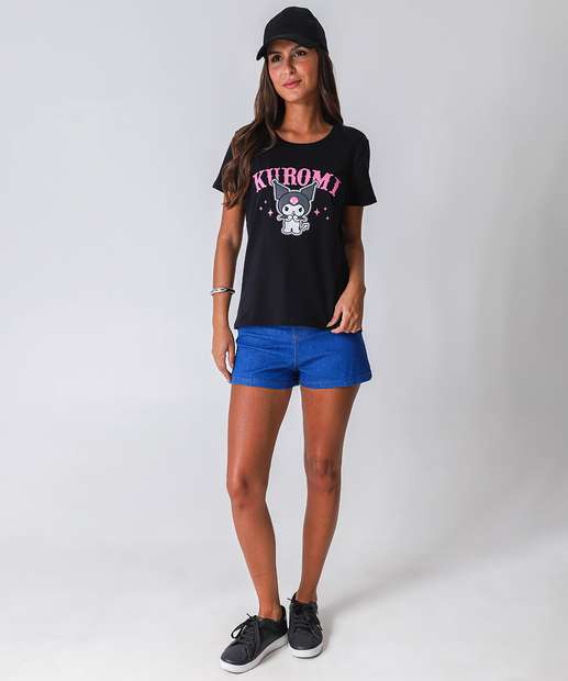 Blusa Feminina Hello Kitty Sanrio Preto