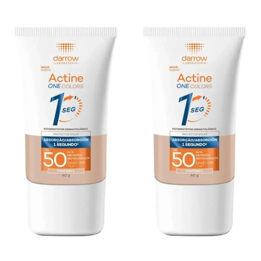 Image_Kit com 2 Unidades de Protetor Solar Actine One Colors FPS50 Tom 1 40g
