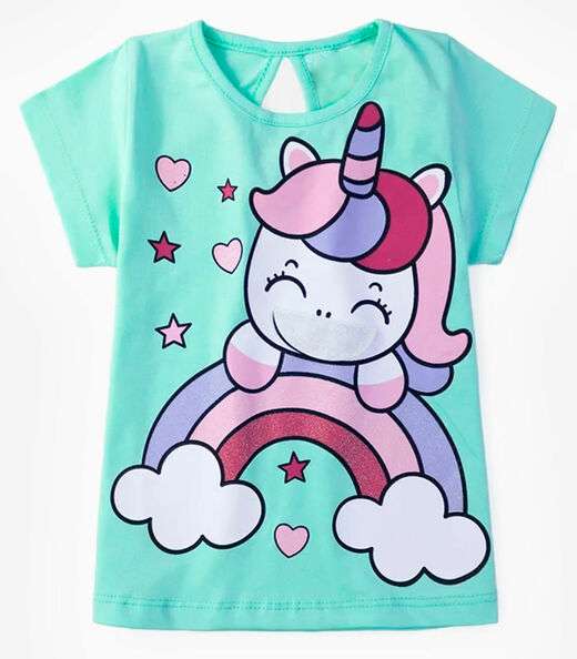 Conjunto Infantil Menina Unicórnio Select Verde