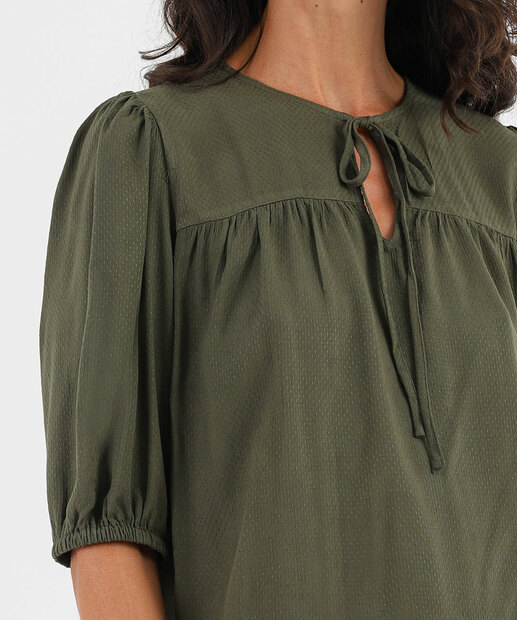 Blusa Bata Feminina Amarração Chiffon Marisa Verde