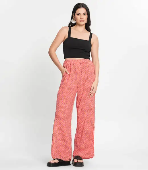 Image_Conjunto Feminino Cropped e Calça Estampada Select Laranja