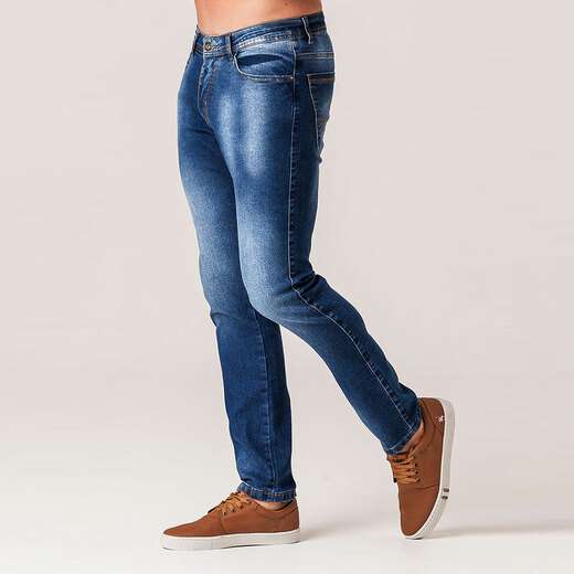 Calça Jeans Slim Masculina Rock e Soda