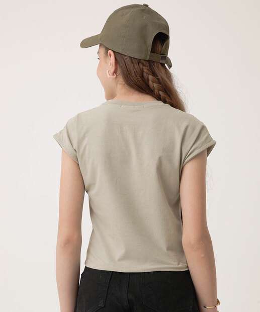 Blusa Juvenil Cropped Estampado Marisa Tam 10 a 16