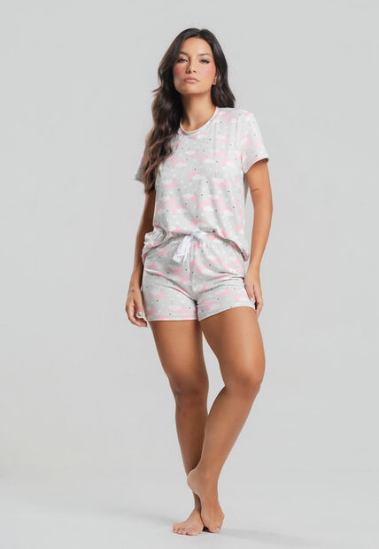 Image_Pijama Short e Blusa M/C Malha Nuvem Cinza Salvatore Fashion