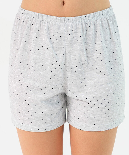 Pijama Feminino Estampa Poá Marisa Cinza