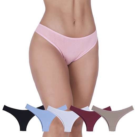 Image_Kit 5 Calcinhas Carinho Algodão Multicolorido