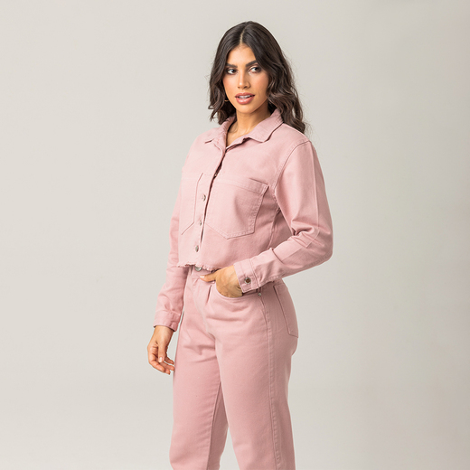 Jaqueta Sarja Cropped Feminina Moderna Zune