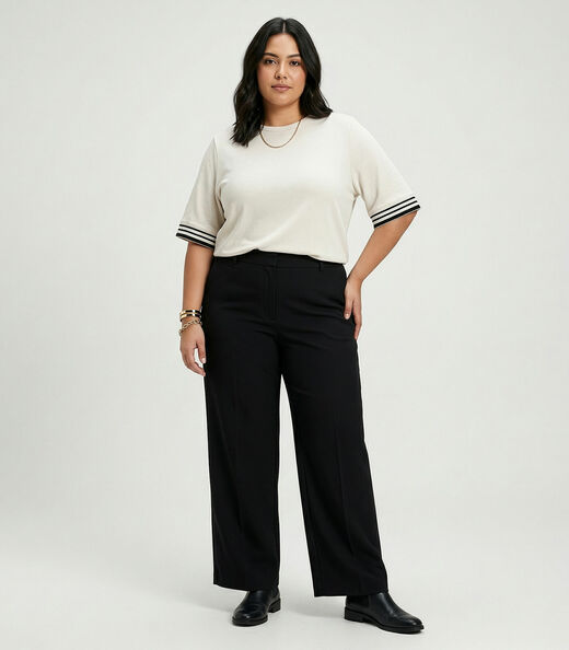 Blusa Feminina Viscose Plus Size Secret Glam Bege