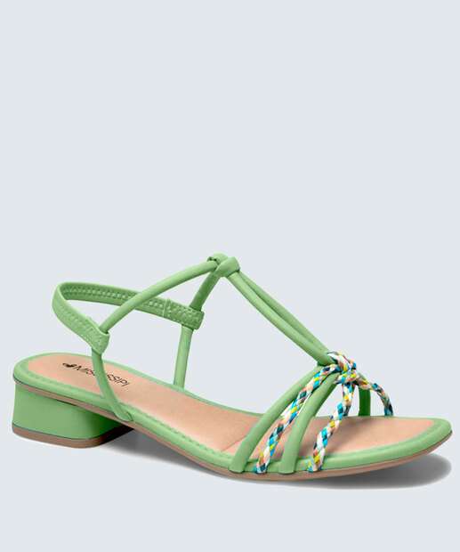 Sandália Salto Grosso Feminina Tiras Mississipi