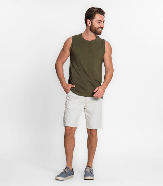 Regata Masculina Básica Meia Malha Diametro Verde