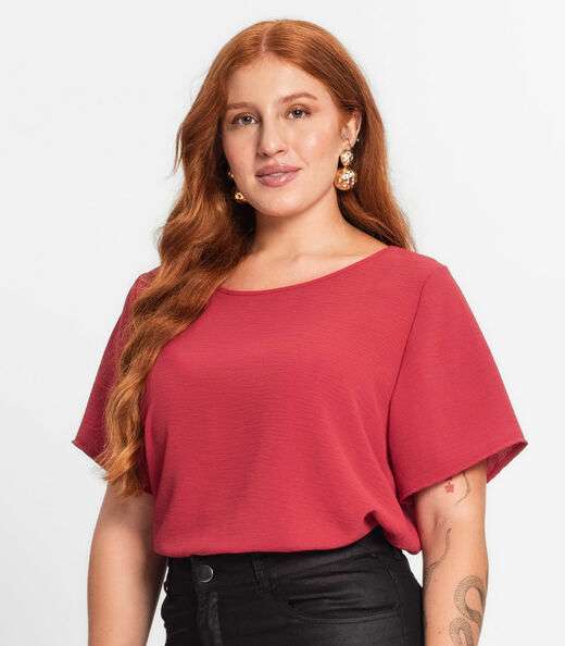 Blusa Feminina Plus Size Secret Glam Vermelho