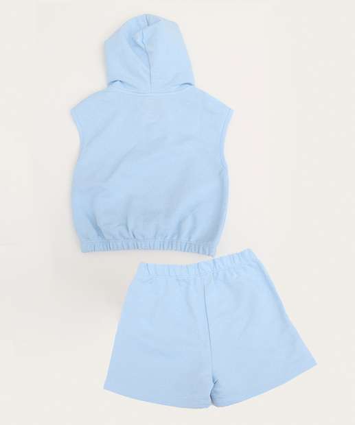 Conjunto Infantil Moletinho Hello Kitty Tam 4 a 10 Azul