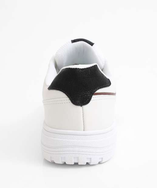 Tênis Casual Masculino Recorte Branco