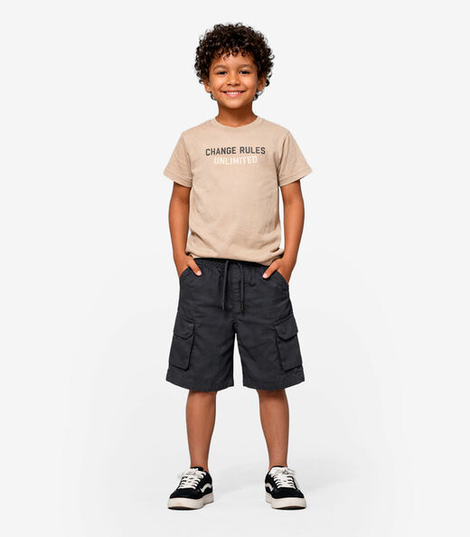 Image_Conjunto Infantil Camiseta Com Bermuda Select Bege