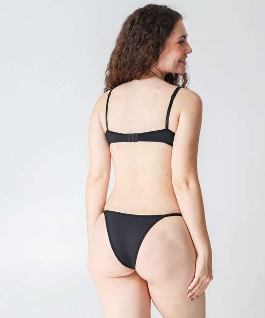 Calcinha String Listras Tule Marisa Preto