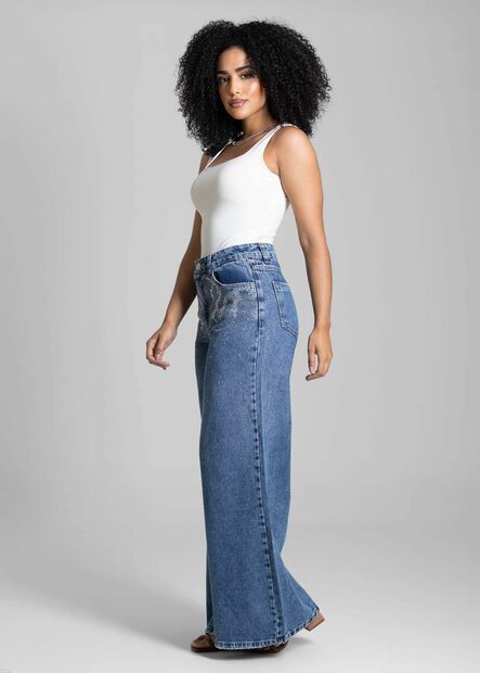 Calça Jeans Sawary Super Wide Leg - 282902