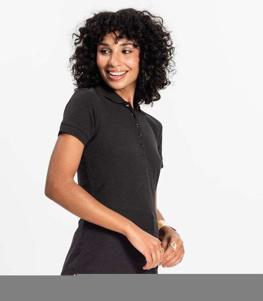 Polo Feminina Piquet Básica Select Preto