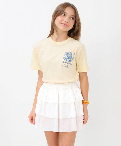 Image_Camiseta Juvenil Estampa Limão Marisa Tam 10 a 16 Amarelo