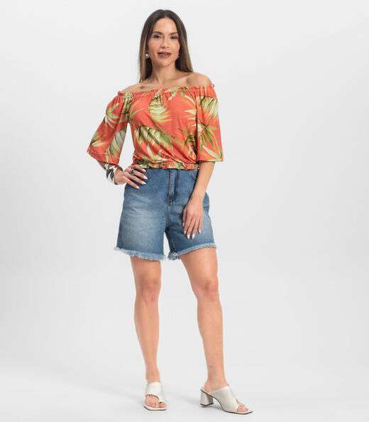 Blusa Feminina Ciganinha Infinita Cor Laranja