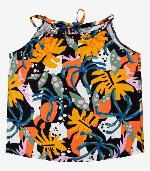 Blusa de Alça Plus Size Infinita Cor Azul