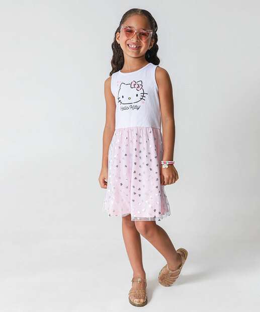 Image_Vestido Infantil Fantasia Tule Hello Kitty Tam 4 a 10 Branco