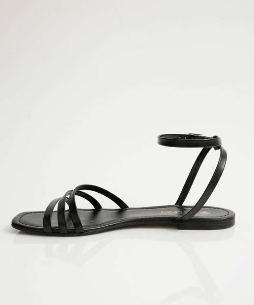 Sandália Feminina Rasteira Via Uno Preto