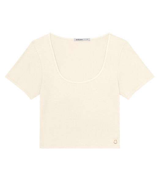 Blusa De Viscotorcion Decote Feminino Endless Bege