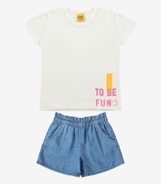 Image_Conjunto Blusa com Shorts Menina Rovi Kids Bege