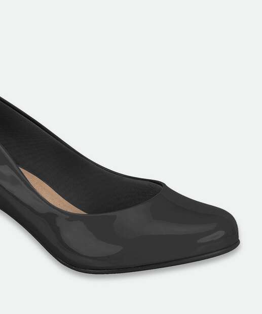 Scarpin Feminino Salto Quadrado Beira Rio Preto