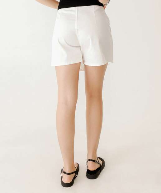 Short Saia Feminino Sarja Marisa Off White