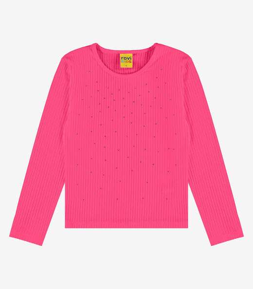 Image_Blusa Manga Longa Com Aplicação Strass Rovi Kids Rosa