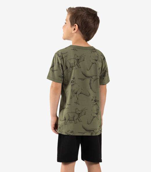 Conjunto Infantil Camiseta Com Bermuda Rovi kids Verde