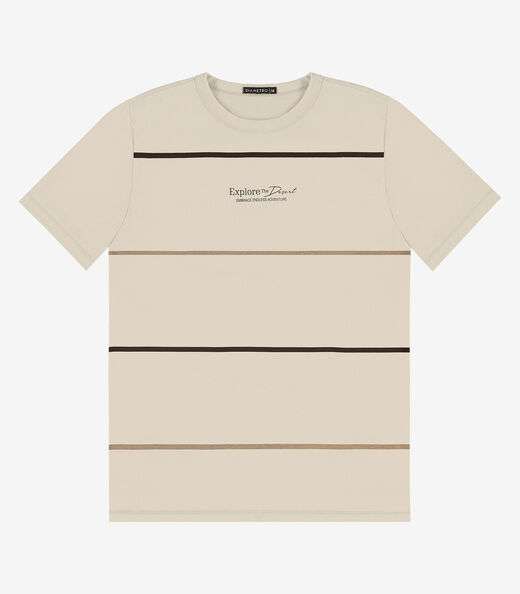 Camiseta Masculina em Meia Malha Diametro Bege