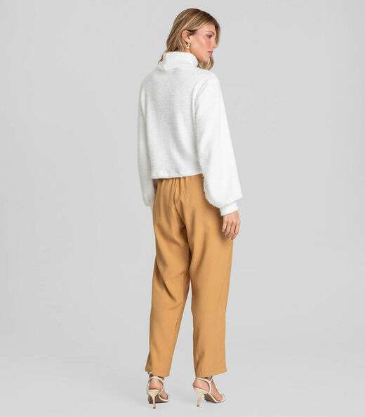 Calça Pantalona Feminina Em Alfaiataria Dianna Marrom