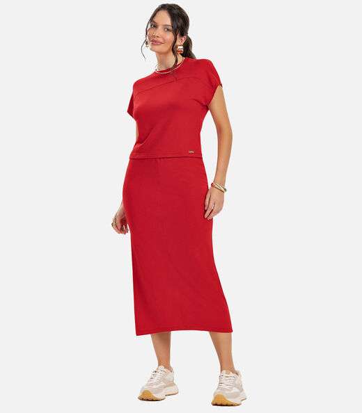 Image_Conjunto Blusa Com Saia Rovitex Vermelho