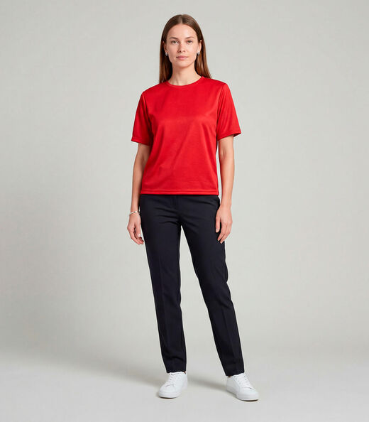 Image_Blusa Feminina 100% Poliéster Básica Infinita Cor Vermelho