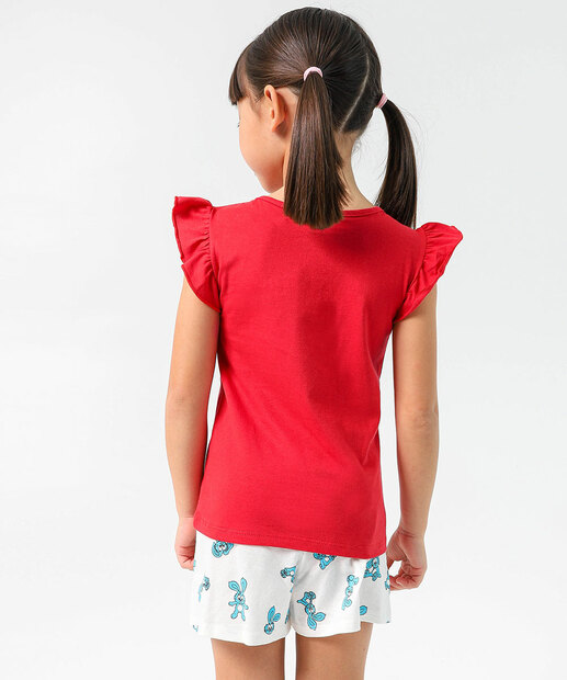 Pijama Infantil Mônica E Sansão 4 a 10 Vermelho