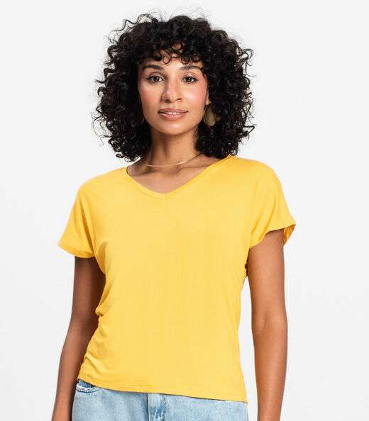 Blusa Feminina Viscotorcion Rovitex Amarelo