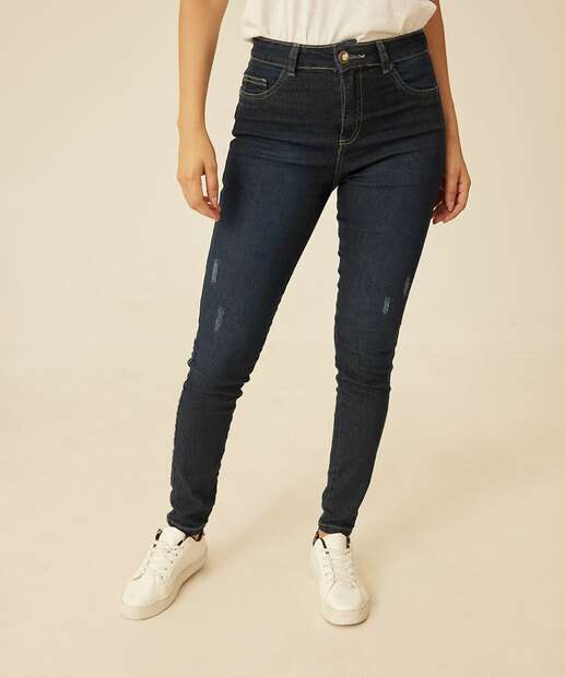 Calça Jeans Skinny Feminina Puídos Biotipo