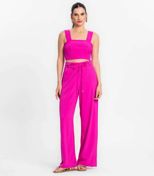 Top Feminino Em Crepe Light Endless Rosa