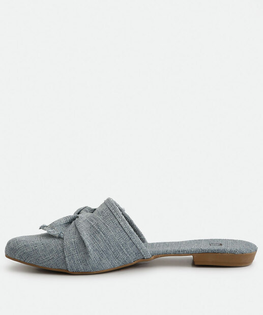 Mule Feminino Laço Textura Bico Fino Marisa
